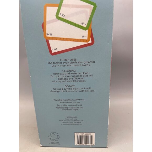 nonstick silicone baking liners set of 3 2 half sheet pan liners 1 toaster READ - Picture 5 of 6